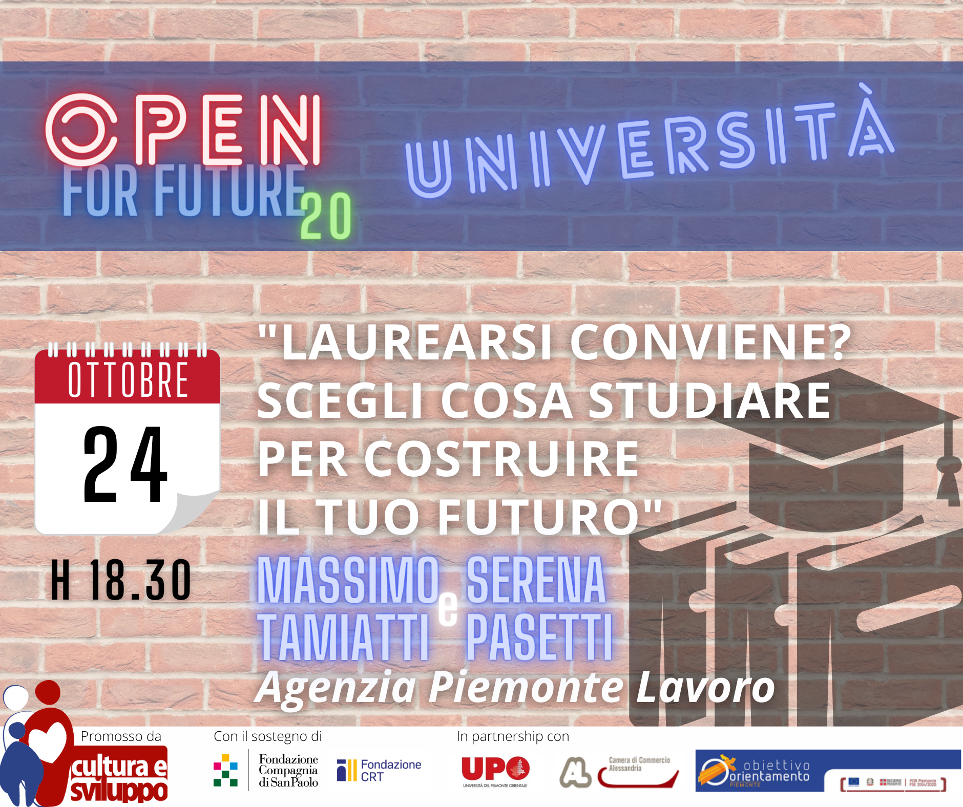“Laurearsi conviene?”, incontro con Agenzia Piemonte Lavoro sabato 25 ottobre