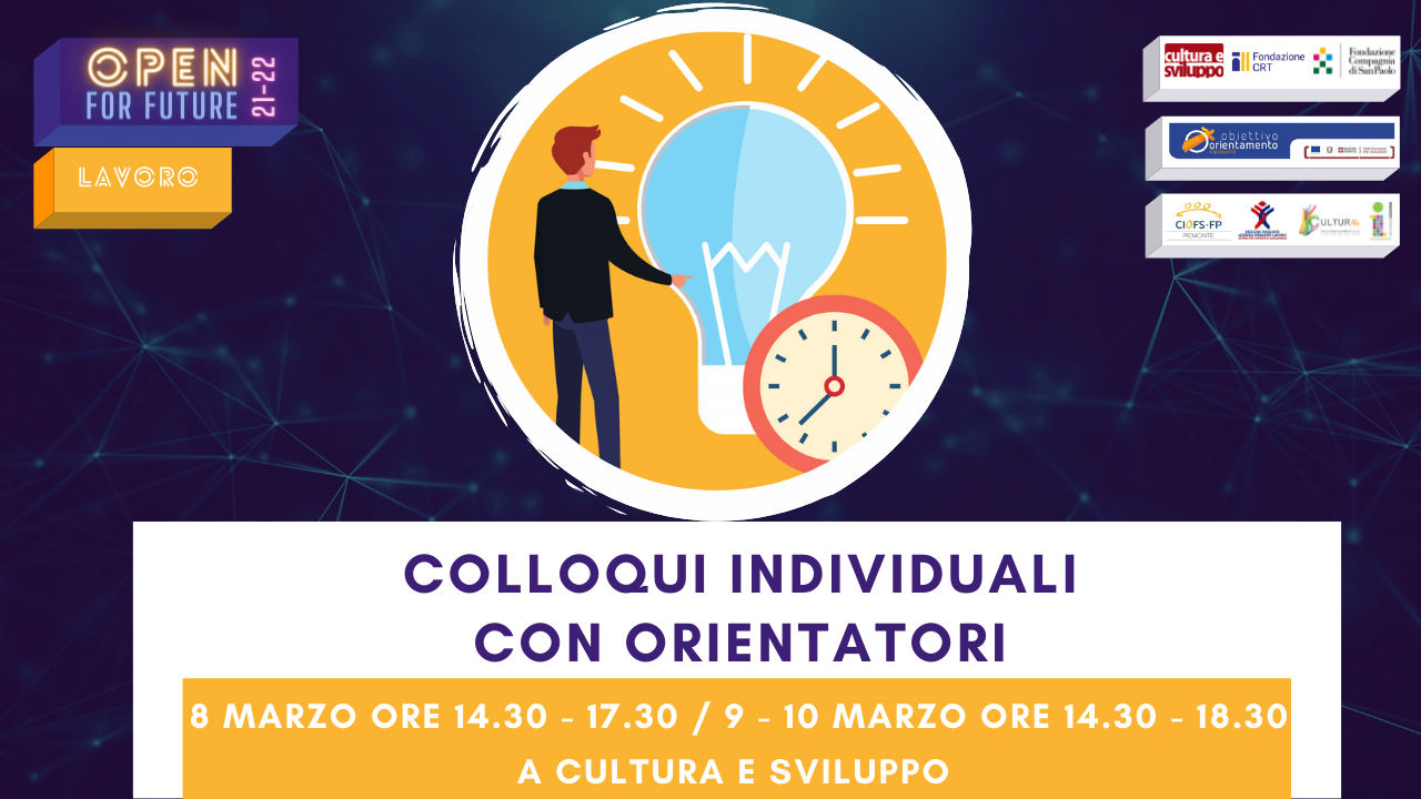 Colloqui individuali con orientatori esperti: prenota il tuo!