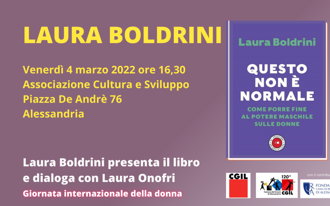 Laura Boldrini presenta il libro e dialoga con Laura Onofri