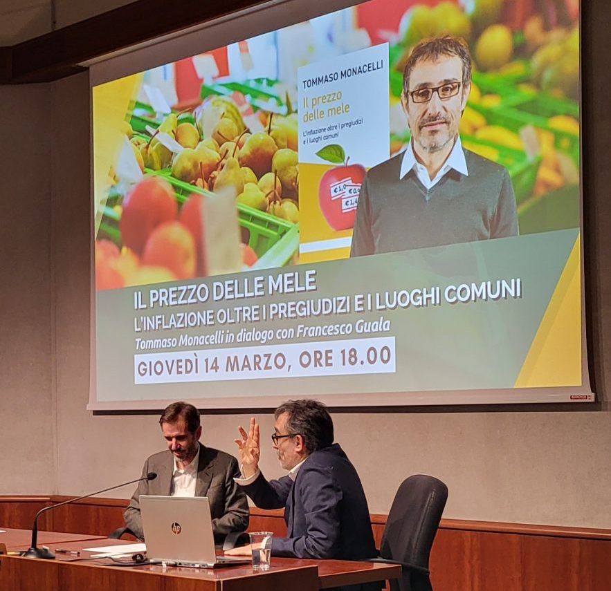 Presentazione del libro: "Il prezzo delle mele: l'inflazione oltre i pregiudizi e i luoghi comuni"