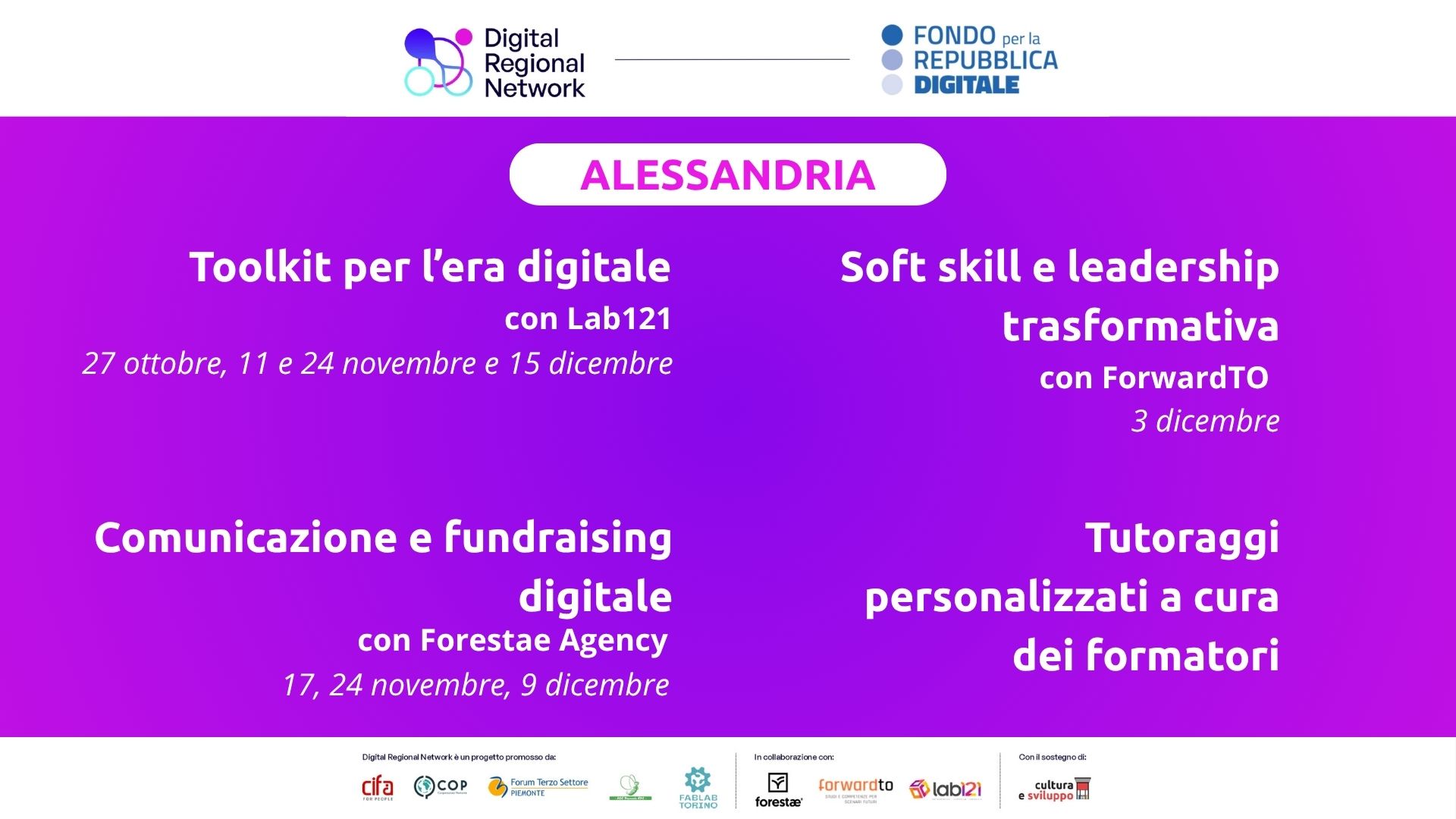 Corsi in partenza ad Alessandria