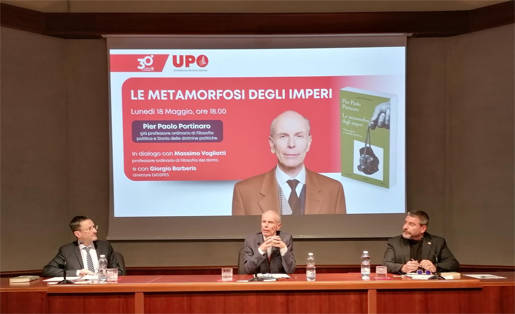 Pier Paolo Portinato ospite ai Giovedì Culturali presenta La metamorfosi degli Imperi