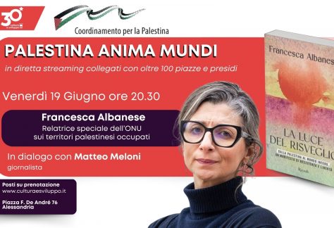 Live Streaming dell'incontro Palestina Anima Mundi con Francesca Albanese