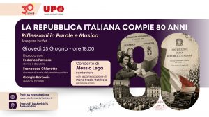 Finale di stagione per celebrare gli 80 anni della Repubblica Italiana e concerto di Alessio Lega